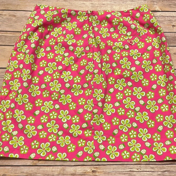 Lilly Pulitzer Dune Buggy Pink and Green Floral Print Skirt Size 8 - Picture 4 of 7